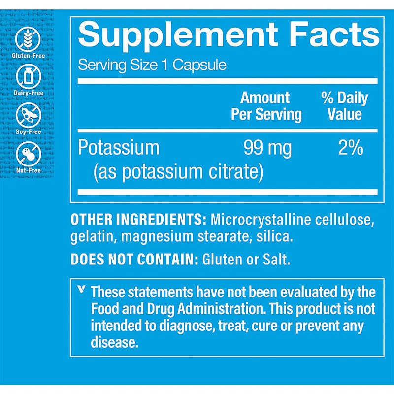 [Australia] - The Vitamin Shoppe Potassium Citrate 99MG, Supports Cardiovascular & Cellular Health (300 Capsules) Citrus 300 Count (Pack of 1) 