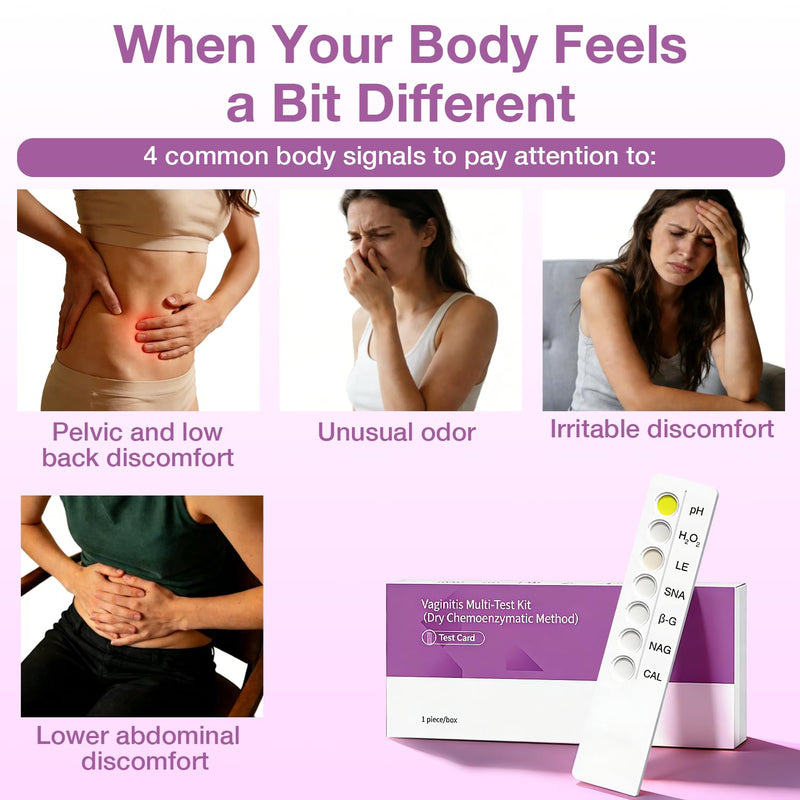 6-in-1 Vaginal Health Test Kit, at-Home PH, BV,Yeast,Microbiota Check & 2 Key Vaginal Health Markers– 10-Min Fast Results, Doc-Recommended – for Monitoring Discharge, Odor, Itching Symptoms, 1- Pack