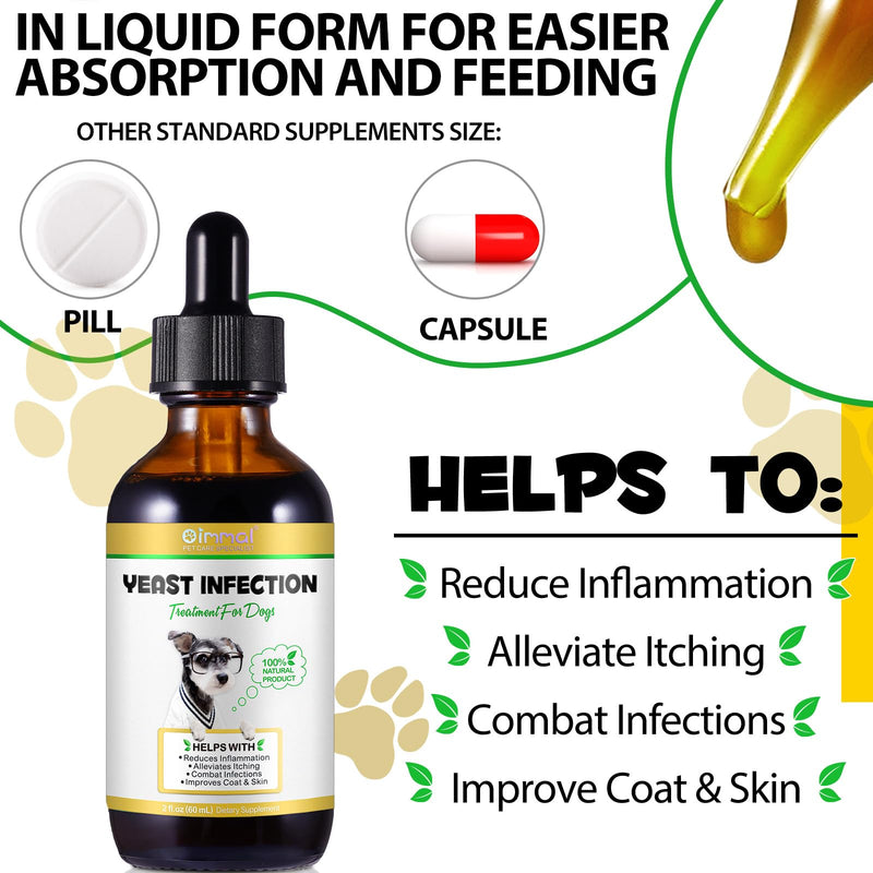 ALIVO Yeast Infection Treatment for Dogs, Natural Yeast Infection Treatment Supports Dog Itch Relief, Dog Ear Infection, Dog Allergy Relief, Pet Supplies Dog Herbal Supplement, Bacon Flavor - 2 oz 2 Fl Oz - PawsPlanet Australia