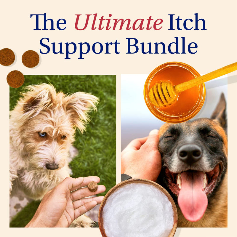 PetLab Co. Dog Itchy Skin Bundle: Soft Chew Dog Probiotics for Gut Health, Itchy Skin, Seasonal Allergies 30 Count & Dog Itch Relief Chews for Dry, Itchy Skin & Coats 30 Count - PawsPlanet Australia