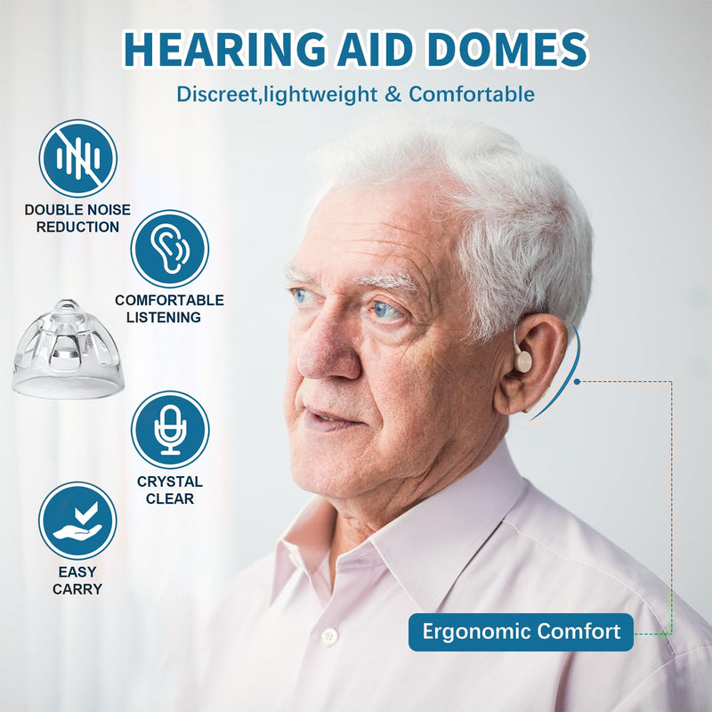 Leogony Hearing Aid Domes for Oticon, 6mm Double Vent Bass Domes Hearing Aid Accessories (2 Pack）