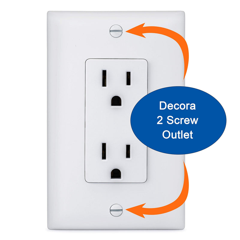 [Australia] - 6-Pack Safety Innovations Self-closing (2 Screw) Decora Outlet Covers- An Alternative To Wall Socket Plugs for Child Proofing Outlets (White) 