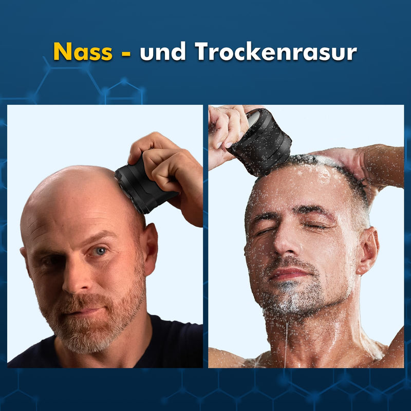 [Australia] - Singhere Men's Bald Razor, Rechargeable Wireless Skull Shaver, Wet and Dry Bald Razor, Electric 6D Razor with Flexible Head and Magnetic Blade Head 