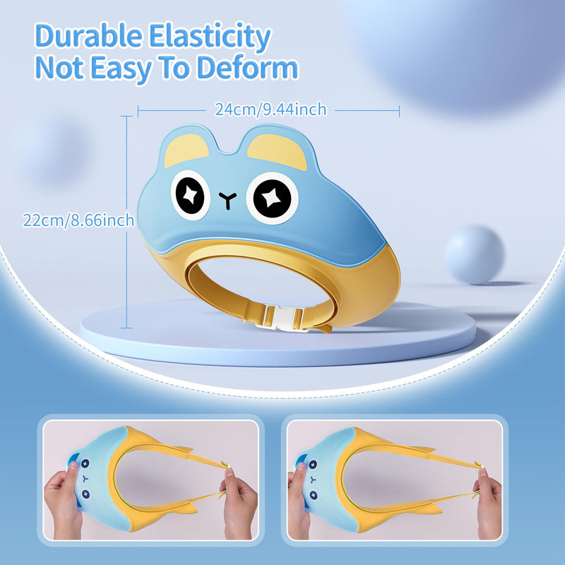 [Australia] - Shower Cap Shield for Kids Baby Shower Cap for 1-10 Years Kids Bath Visor for Toddler Hair Washing Shield Cute Rabbit Shape Makes Baby Bath More Fun Blue 