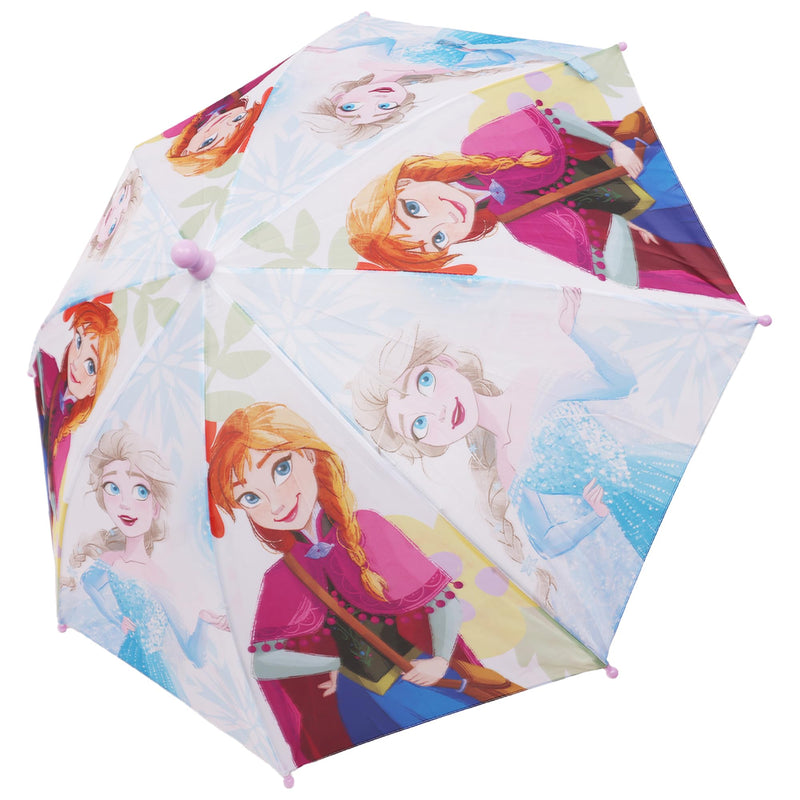 Disney Frozen Kids Umbrella, Purple | Elsa and Anna Rain with Snowflake Print and Curved Handle