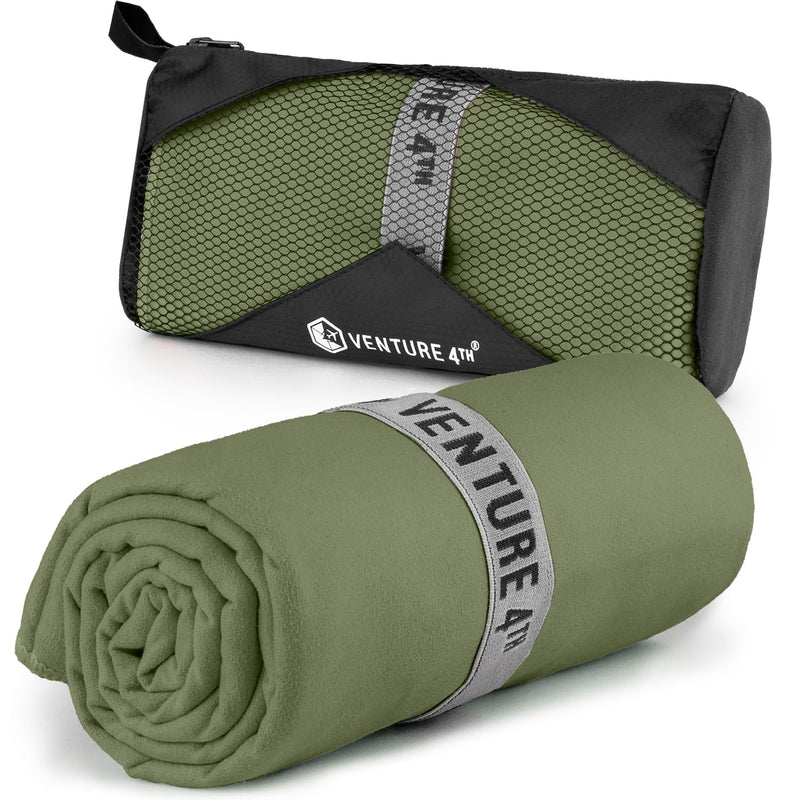 VENTURE 4TH Travel Toiletry Bag & Quick Dry Towel Set - Ideal Travel Bundle for Camping, Hiking, Backpacking and Business Trips - Size L Travel Towel