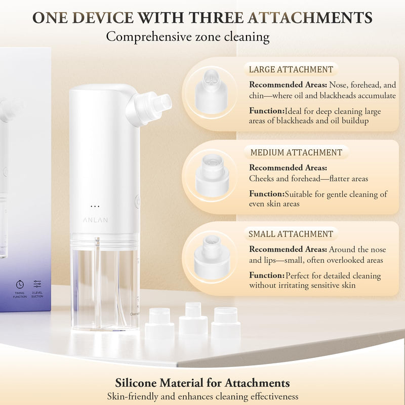 ANLAN Blackhead Remover Vacuum, Pore Extractor with Microbubble Cleaning, 3 Suction Levels, for Face Nose T-Zone