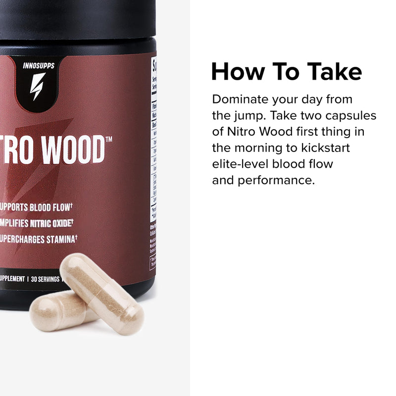 [Australia] - InnoSupps Nitro Wood - Supports Healthy Blood Flow | Nitric Oxide Supplement | Natural Immune Support | (60 Vegetarian Capsules) 