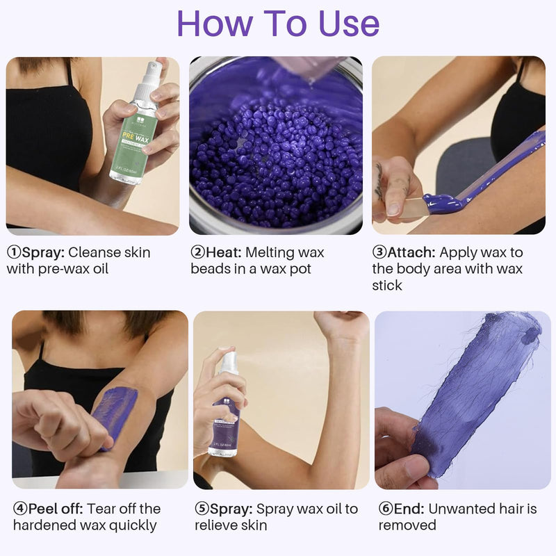 [Australia] - BLITZWAX Lavender Hard Wax Beads for Hair Removal - 1lb Coarse Hair Formula - Painless Wax for Sensitive Skin, Face, Full Body, Bikini - At-Home Waxing Beads for Women Men 16 Ounce (Pack of 1) Purple 