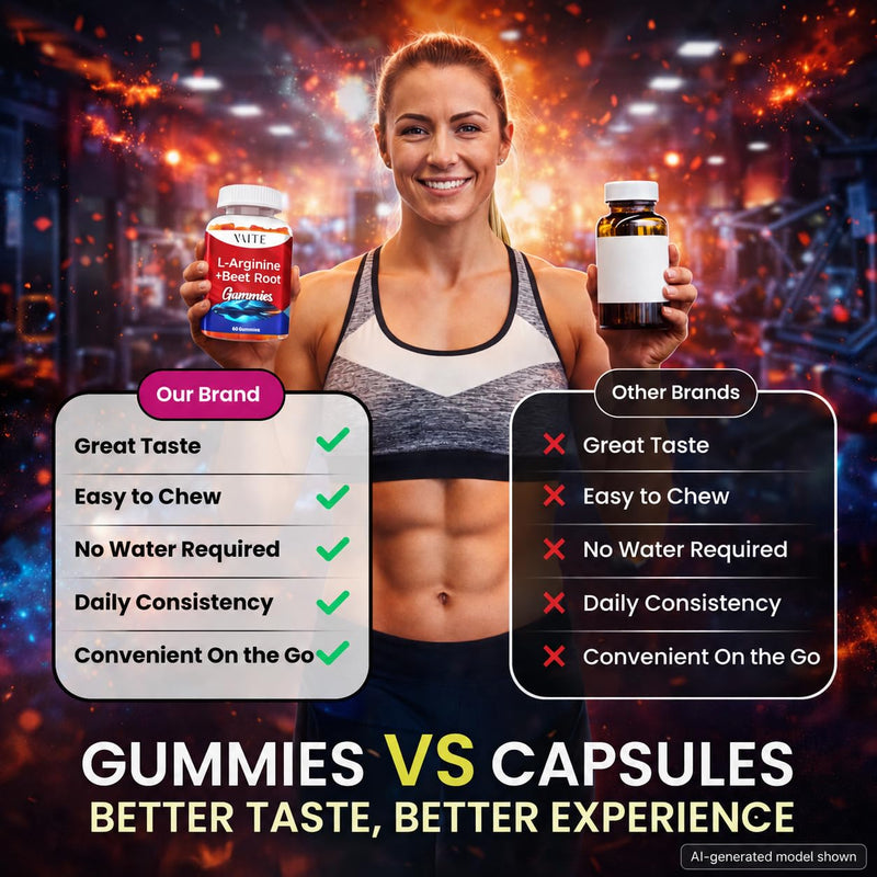 L Arginine 1000mg Supplement Beet Root Gummies - Double Strength, Energy Boost, Circulation Support and Stamina, Organic Chewable Beets Supplements for Men and Women, Vegan Gummy, Sugar-Free(2 Pack) 2 Pack