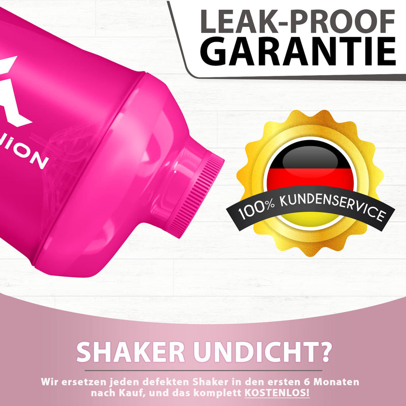 [Australia] - Women's protein shaker 800 ml Pink Deluxe - ORIGINAL AMITYUNION - protein shaker leak-proof - BPA free with sieve, scale for creamy whey shakes, gym fitness cup for isolates and sports concentrates 