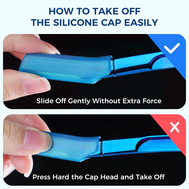 [Australia] - ZOMCHI Eyebrow Razor, Face Razors for Women&Men, Eyebrow Trimmer with Protective Silicone Cap, Dermaplane Razor-Easy&Safe Hair Removal(Blue,11 Blades) Blue 