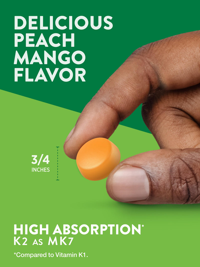 Nature's Truth Vitamin D3 + K2 Gummies | 50 Count | Peach Mango Flavor | Vegetarian, Non-GMO & Gluten Free Supplement 50 Count (Pack of 1)