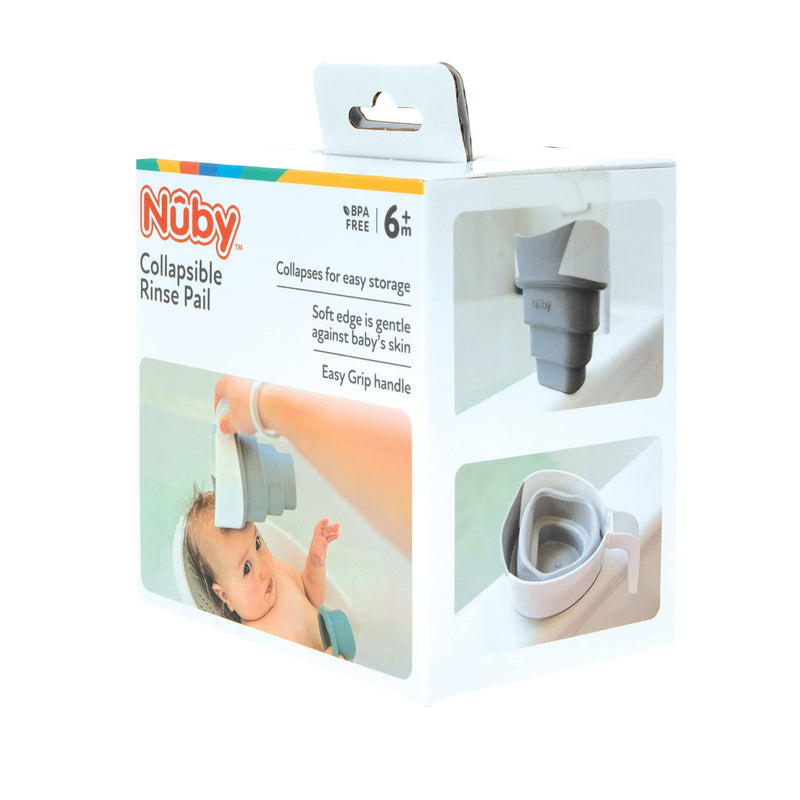 [Australia] - Nuby Collapsible Rinse Pail for Baby Bath Time - Collapsible Bucket with Easy Grip Handle to Rinse Baby Shampoo and Soap - Baby Essentials 