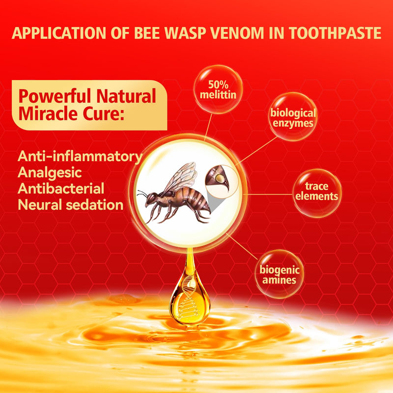 [Australia] - 2PCS 10% Nano-Hydroxyapatite Bee Wasp Venom Toothpaste for Remineralizing Enamel & Sensitive Relief,Gingivitis Bleeding Gum Treatment, Fights Plaque,Whitening Teeth - 120MIN Fresh Breath Refreshing Mint 1.85 Ounce (Pack of 2) 