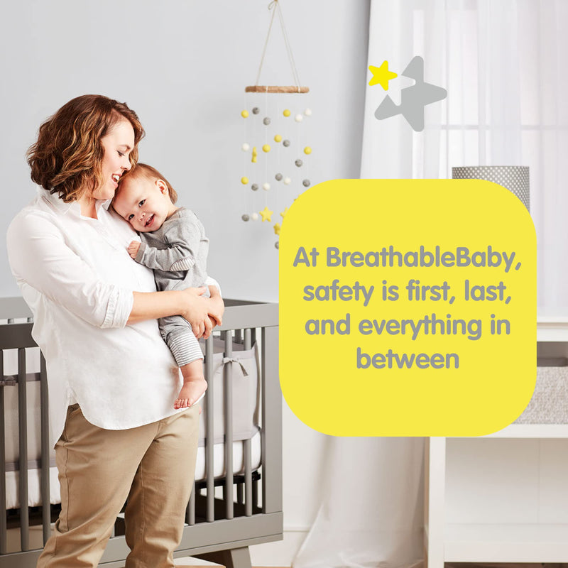 [Australia] - BreathableBaby Breathable Mesh Liner for Full-Size Cribs, Classic 3mm Mesh, White (Size 4FS Covers 3 or 4 Sides) 