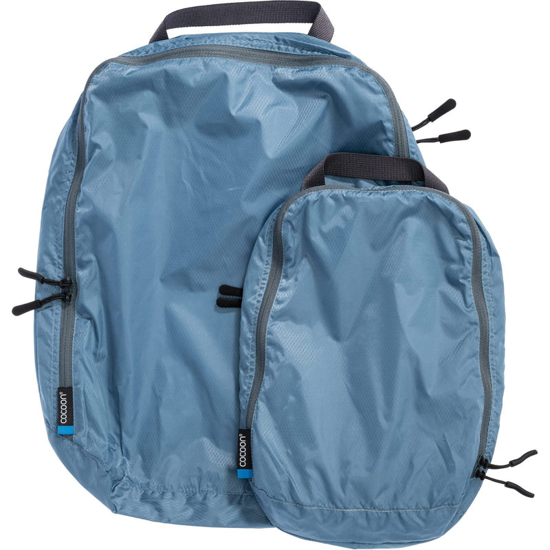 COCOON Two-in-One Separated Light Packing Cube - Ash Blue, Medium | Two compartments separate clean and wet items, Lightweight ripstop fabric, YKK zipper, Versatile luggage organizer