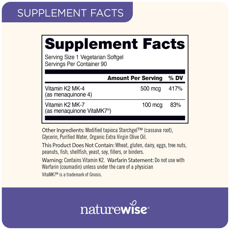 NatureWise Curcumin Turmeric 2250mg with BioPerine & Vegan Vitamin K2 MK-7 100mcg and MK4 500mcg - 180 Count & 90 Softgels