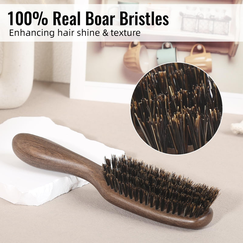 [Australia] - BESTOOL Hair Brush,Boar Bristle Hair Brushes for Women Men and Kids Slick Back Hair Brush for Smoothing Styling Detangling Enhance Shine and Texture Also Makes a Great Beard Brush 