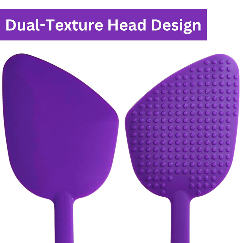 [Australia] - Bendable Lotion Applicator for Back & Body (Microfiber Mitt Included) - Sunscreen, Self Tanner, Medication, Body Lotion Applicator for Back Purple 