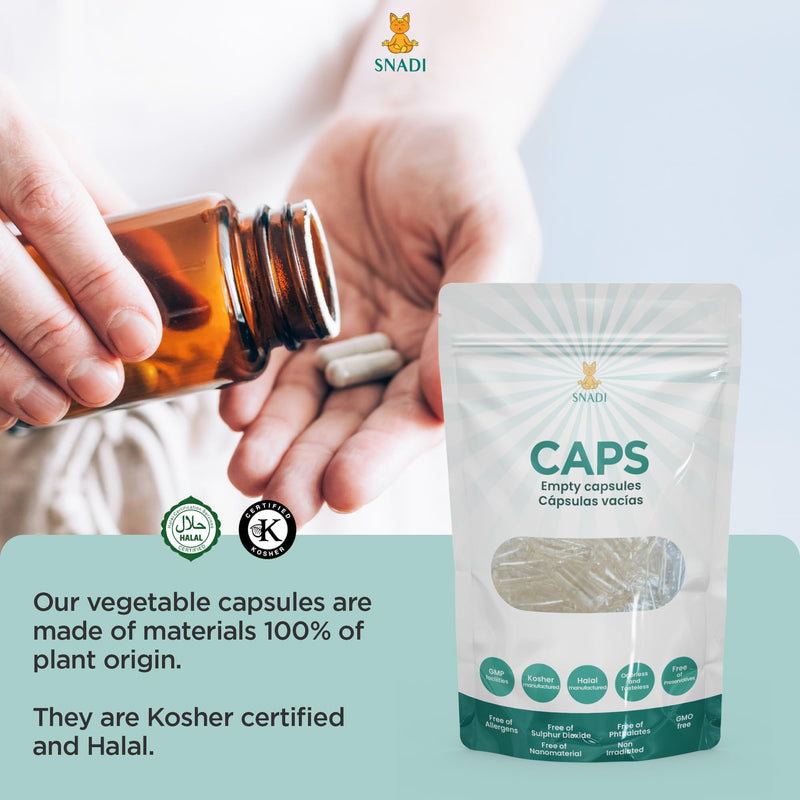 1000 Empty Vegetable Capsules | Size 00 | Transparent | Pharmaceutical Quality | Biodegradable Packaging | Ideal for Vitamins and Supplements | Odorless and Tasteless
