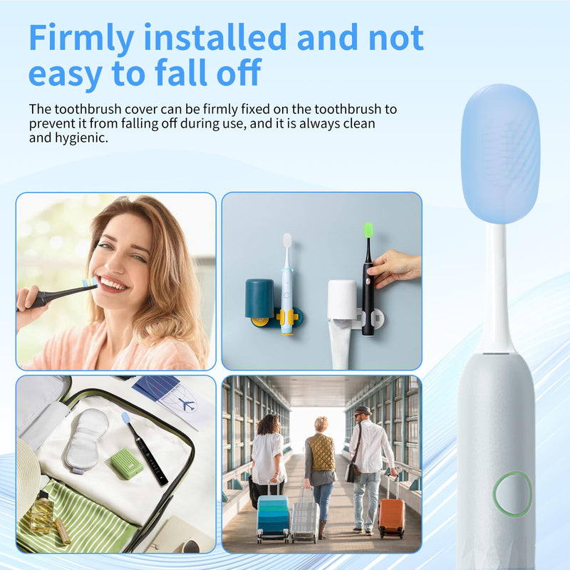 [Australia] - 6 Pcs Toothbrush Covers Toothbrush Covers CapsÔºåReplaceable Electric Toothbrush Head Cover Silicone Toothbrush Protector Cap for Household Travel, Bathroom, GymÔºåCamping 