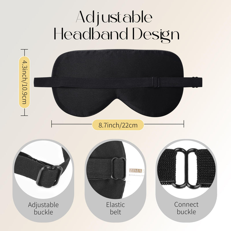 [Australia] - ZIMASILK 100% Mulberry Silk Sleep Mask with Adjustable Strap, Super-Smooth Soft Natural Silk Eye Mask for Sleep, Multiple Color Options(Navy Blue) Navy Blue 