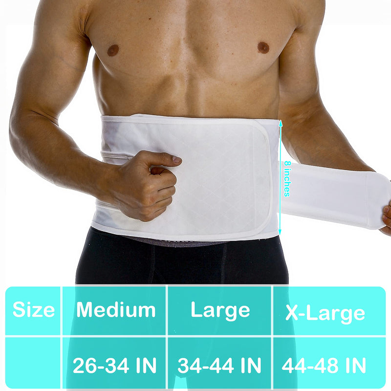 Hernia Belts for Men Abdominal Support Surgical Belly Binder Stomach Wrap Band After Surgery Medium