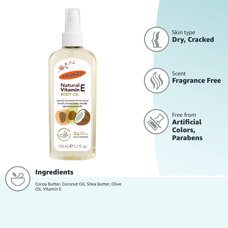 Palmer's Vitamin E Multi-Purpose Body Oil,5.1 Ounce,(Pack of 2) 5.1 Fl Oz (Pack of 2)