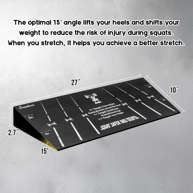 [Australia] - Squat Wedge Block, Professional One-Piece Heel Elevated Slant Board for All-Position Squats, Knees Over Toes, Weightlifting, Calf Stretches ect.. Home and Gym Equipment. 