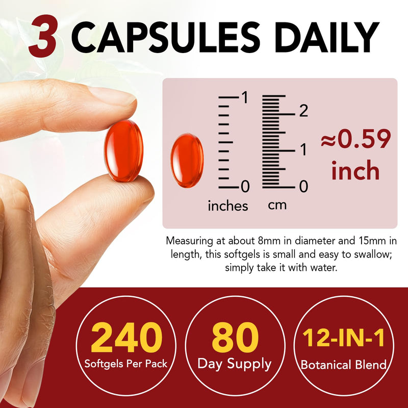 Cayenne Pepper Softgels Supplement,240 Softgels Supports Leg Vein, Digestion Support, Immune System,Boosts Everyday Energy & Vitality,Non-GMO,Gluten Free