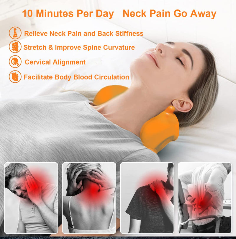 [Australia] - Cervical Traction Device Pillow Neck Stretcher Equipment for TMJ Neck Pain Relief Neck and Shoulder Relaxer with Upper Back Massage Cervical Spine Alignment Chiropractic Pillow 