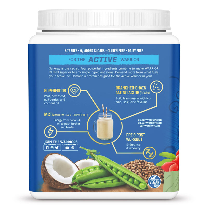 Sunwarrior Organic Plant Based Protein Powder | Vegan Organic Protein Powder Unflavored with BCAA Amino Acids & Hemp Seed Pea Blend | Non-GMO Soy Dairy Filler & Gluten Free (Unflavored, 15 Servings) Natural 375 g (Pack of 1)