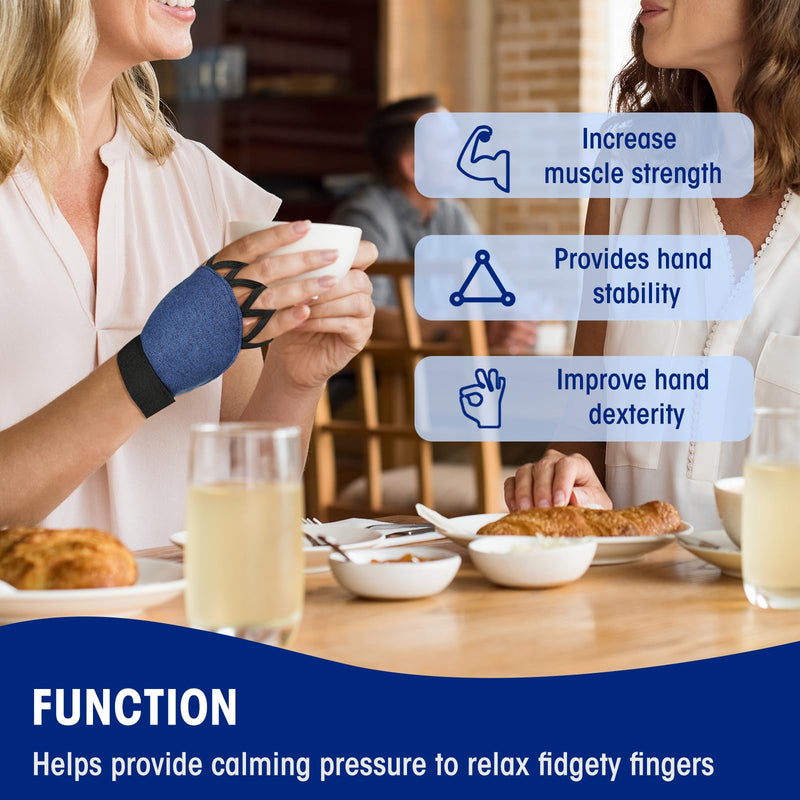 [Australia] - Medium Size Weighted Gloves for Tremors to Provide Hand Stability and Improve Hand Dexterity, Perfect Writing Weights & Hand strengthening Tool（2 x 1/2lb, Each Glove), Blue 