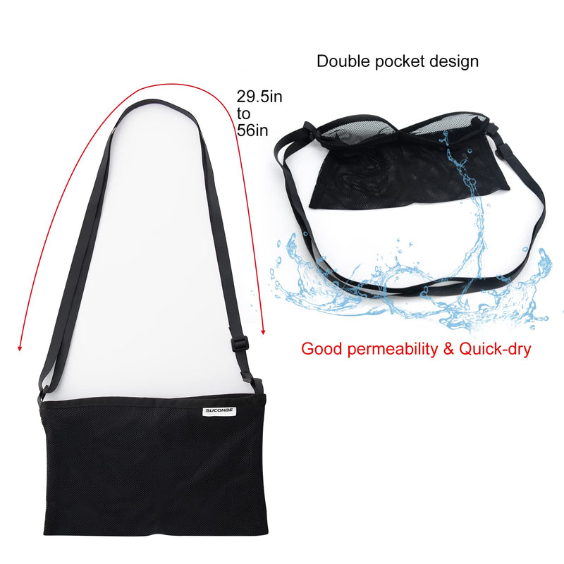 [Australia] - Adjustable Mastectomy Drain Holder Drainage Pouch with Shower Bag for Breast Surgery Mastectomy Breast Reduction Augmentation Post-Surgery Recovery Support Patient Care Kit (Black) Two Pockets Black 