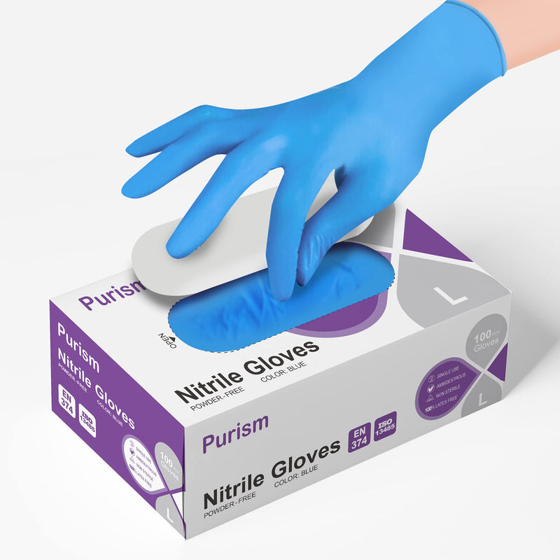 [Australia] - Daddy's Choice Nitrile Gloves 100Pcs 1000 Pcs Disposable Blue, Small/Medium/Large/XLarge, No Latex No Powder Medium (Pack of 100) Blue-100 Pcs 