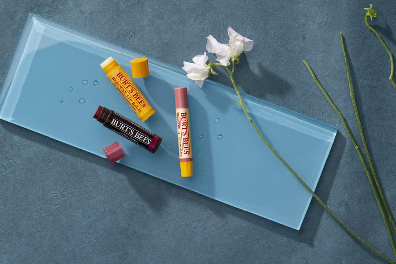 Burt's Bees Lip Balm Stocking Stuffers, Moisturizing Lip Care Holiday Gift, 100% Natural, Original Beeswax with Vitamin E & Peppermint Oil (4 Pack)