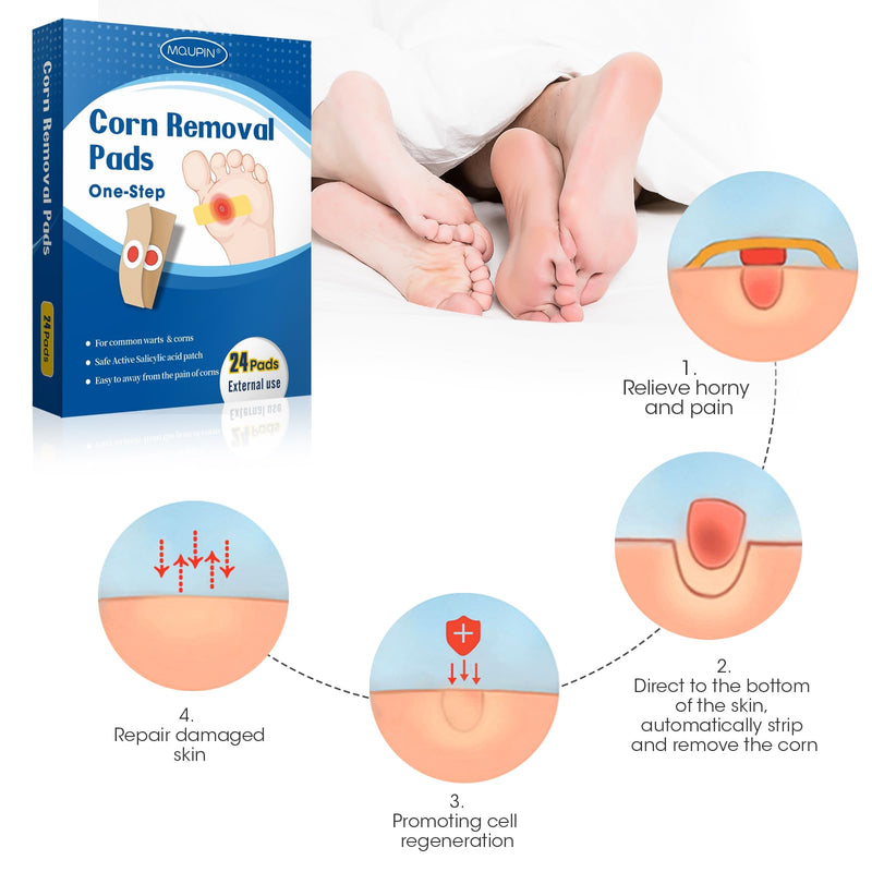 [Australia] - 24 Count Corn Removal Pads for Feet and Toe, Corn Feet Remover for Feet Extra Strength, Callous Remover 24 Beige 