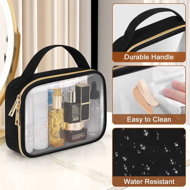 TSA Approved Toiletry Bag Clear Makeup Bags 3Pack +Large Weekender Bag for Women with Shoe Compartment for Travel Gym Camping