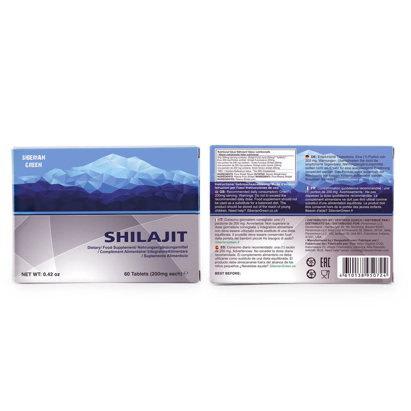 Natural Shilajit in Tabs, 2 Packs of 60 Tabs (Total 120 Caplets)