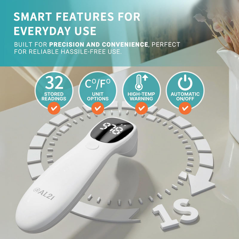 [Australia] - Dual Mode Thermometer for Adults, Kids, and Babies ‚Äì Infrared Digital Forehead and Ear Thermometer, No Touch with Fever Alarm and Fast Results 