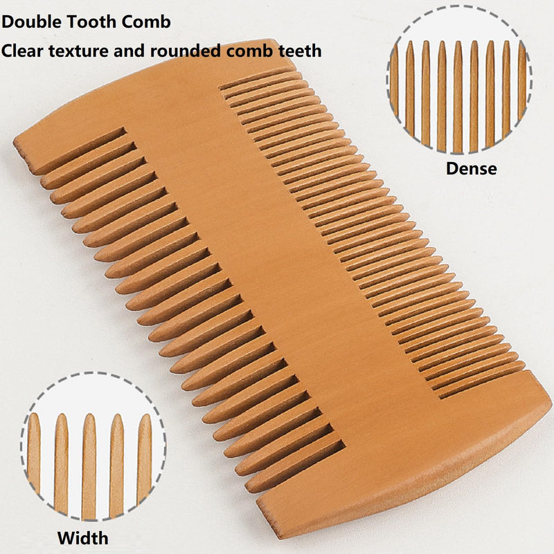 [Australia] - Beard comb & beard brush set, beard brush with boar bristles, beard comb for men, beard brush made of wood and beard comb, beard comb, beard brush for men, beard care tool for men, travel, daily beard care 