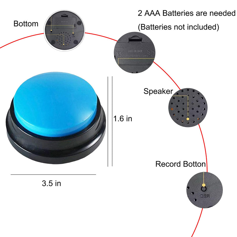 [Australia] - Voice Recording Button, Dog Buttons for Communication Pet Training Buzzer, 30 Second Record & Playback, Funny Gift for Study Office Home, Talking Buttons for Dogs (2 Packs) 