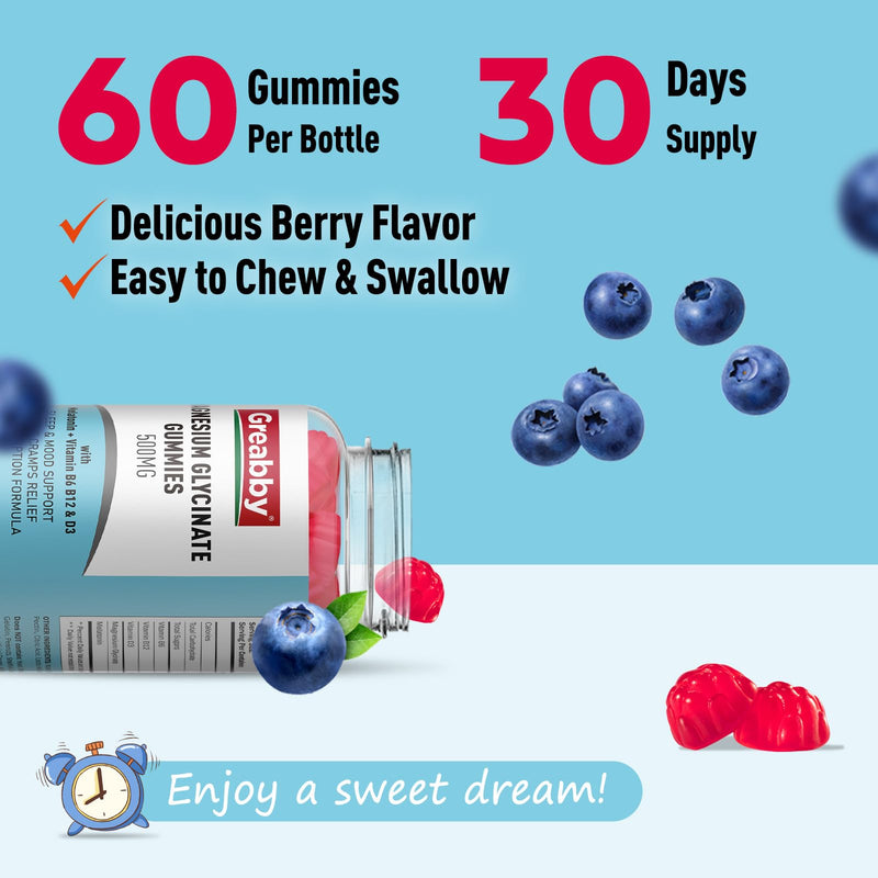 Potassium Gummies & Magnesium Gummies, Potassium Chloride 500mg, Magnesium Glycinate 500mg, Mineral Supplements for Family