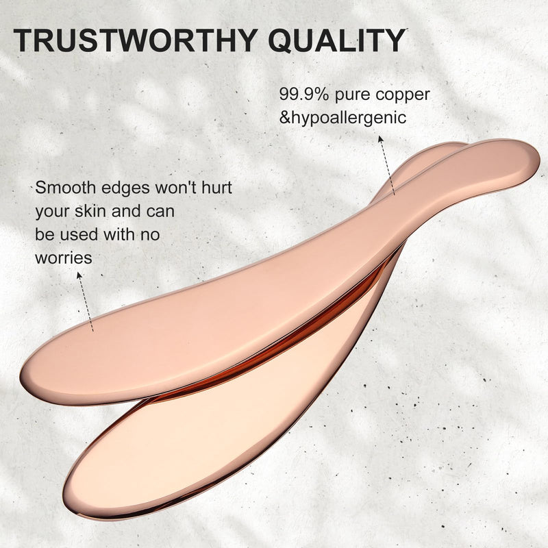 [Australia] - MagEnergy Gua Sha Tool Pure Copper Scraping Back Massager Guasha Board for Neck and Body Special Gifts for Grandparents Parents Friends Style-1 