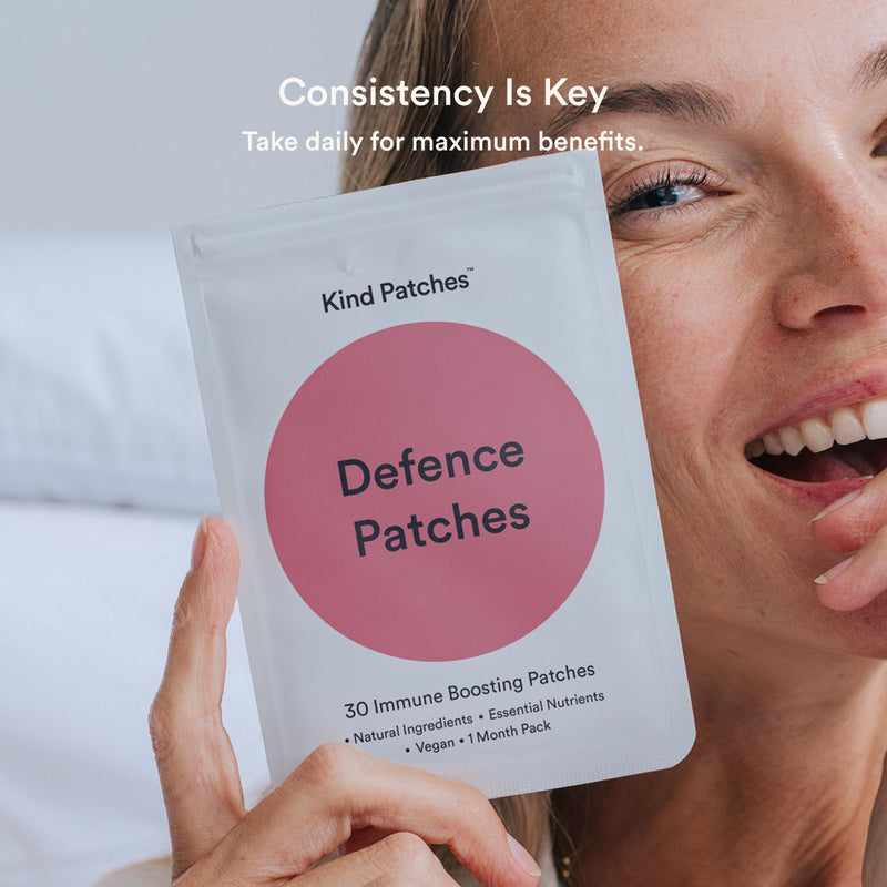 Kind Patches | Defence Patches | Immune System Support | Botanical Plant-Based Formula with Echinacea, Astragalus and Olive Leaf Extract, Vitamin C, D3 & Zinc | 30 Vegan Patches 30 count (Pack of 1)