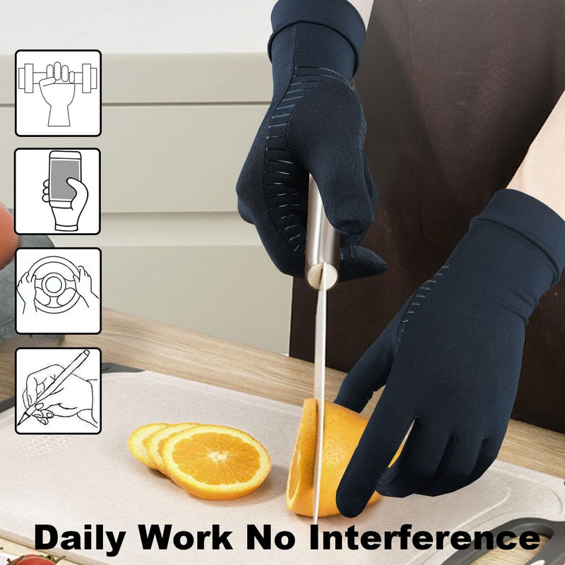 [Australia] - 2 Pairs Full Finger Copper Arthritis Gloves with Touchscreen Tip, Compression Gloves for Women Men, Relief for Rheumatoid, Osteoarthritis, Carpal Tunnel, Hand Pain, Tendonitis, Computer Typing (M) M(2 pairs) 