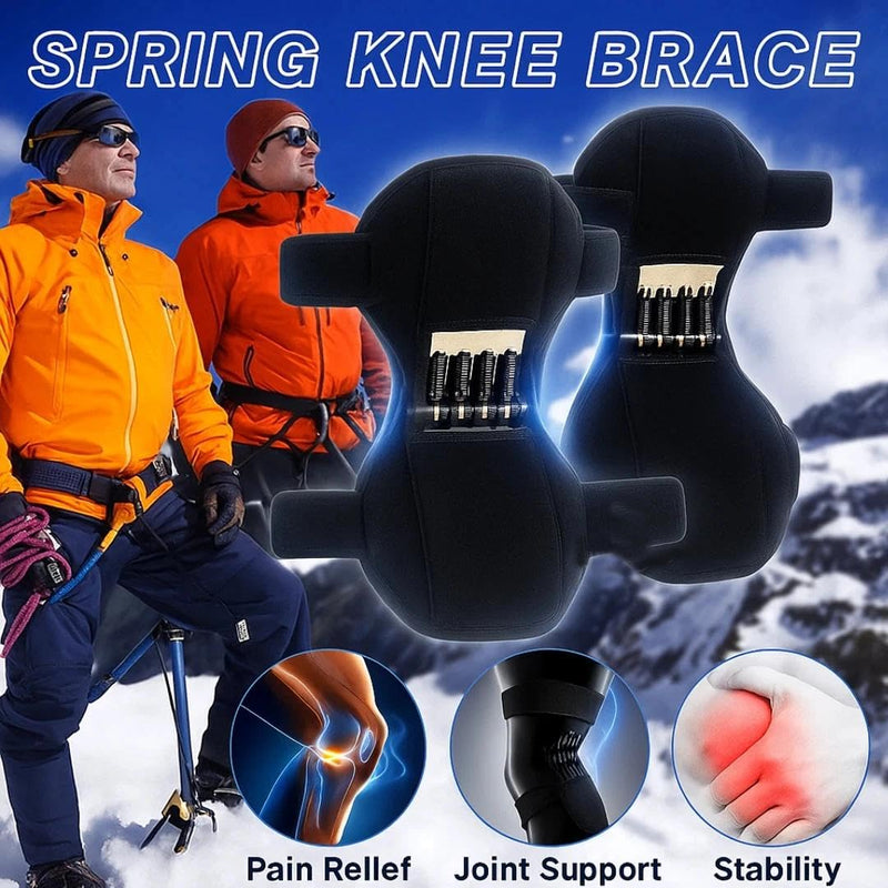 2025 Power Knee Braces Joint Support with 4 Spring, Adjustable Knee Stabilizer Pads for Sports, Knee Support for Pain Relief 2 Pack