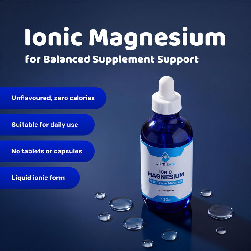 Ultra Lyte Ultra Mag Ionic Magnesium Supplement – 118ml Food Supplement – Concentrated 400mg Liquid Minerals – Reduce Tiredness & Fatigue – Supports Electrolyte Balance & Muscle Function