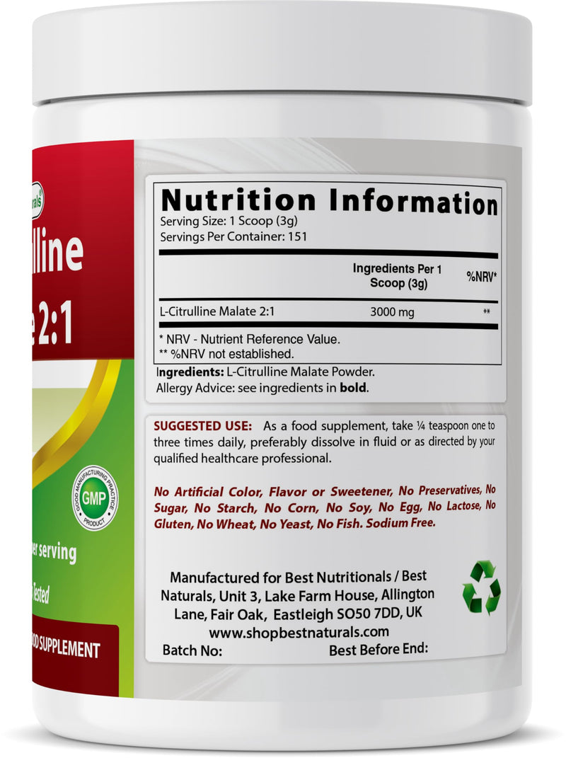 Best Naturals L-Citrulline Malate 2:1 Powder 1 Lb
